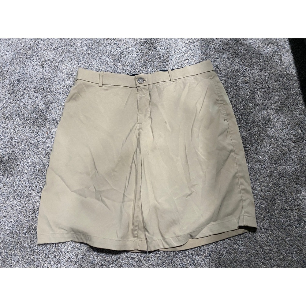 Nike Golf Dri-FIT Shorts Tan Khaki Flat Front Standard Fit 34